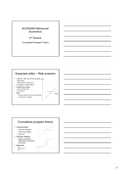 Expected utility &ndash; Risk aversion Cumulative prospect theory
