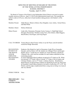 MINUTES OF MEETING OF BOARD OF TRUSTEES