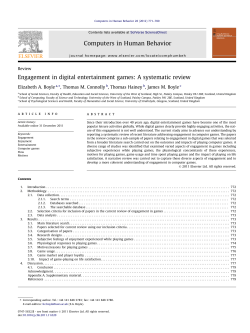 Engagement in digital entertainment games: A systematic review