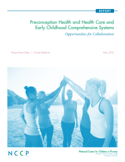 Preconception Health and Health Care and Early Childhood