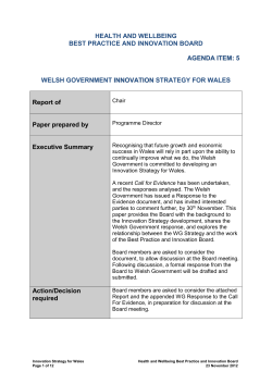 Agenda item 5 WG Innovation Strategy for Wales