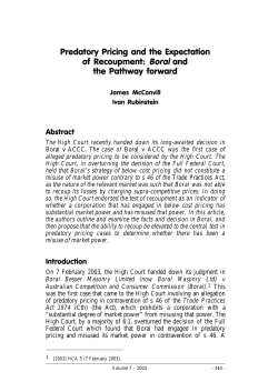 Predatory Pricing and the Expectation of Recoupment