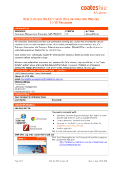 How to Access the Contractor On-Line Induction