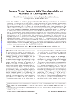 Protease Nexin-1 Interacts With Thrombomodulin and Modulates Its