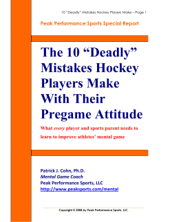 The 10 “Deadly” Mistakes Hockey Players Make With Their Pregame