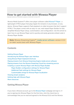 How to get started with Wowza Player