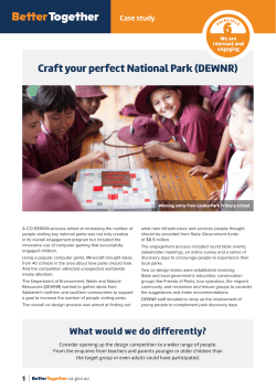 Craft your perfect National Park (DEWNR)