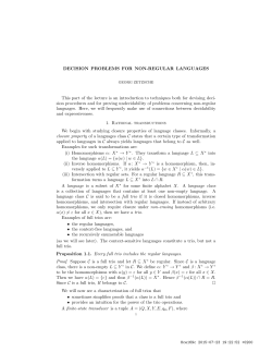 DECISION PROBLEMS FOR NON-REGULAR LANGUAGES This
