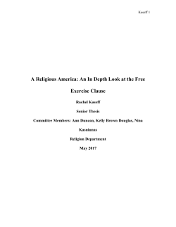 A Religious America: An In Depth Look at the Free - MD-SOAR