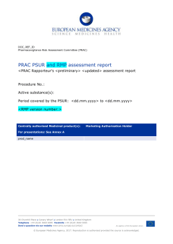 PSUSA-CAP only PRAC AR template with or without RMP with