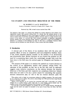 TAX EVASION AND STRATEGIC BEHAVIOUR OF THE FIRMS M