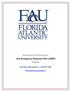 Unit Emergency Response Plan (UERP)