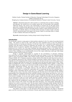 Design in Game-Based Learning - International Society of the