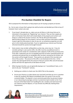 Pre-Auction Checklist for Buyers