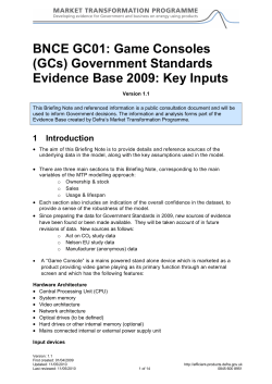 Game Consoles - Market Transformation Programme