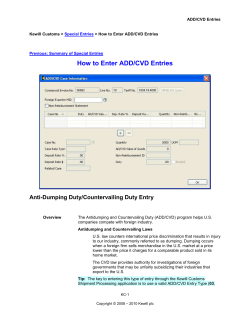 ADD/CVD Entries