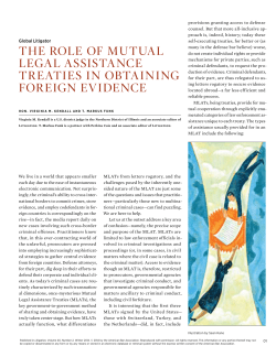 The Role of MuTual legal assisTance TReaTies in