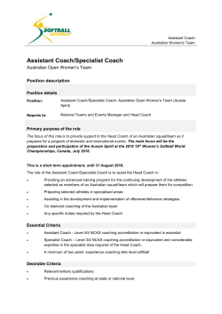 Position Description (Coaching)