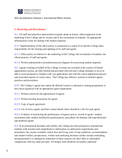 ASIC Accreditation Indicators- International Affairs Section G