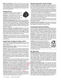 Holding Period Capital Gain Tax Rates for Sales in 2011 Reporting