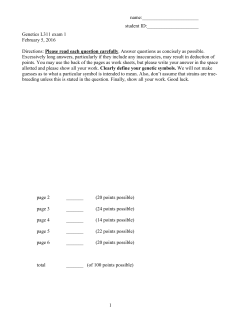 Genetics L311 exam 1