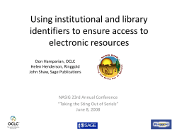 Using institutional and library identifiers to ensure access to