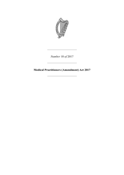 Number 10 of 2017 Medical Practitioners (Amendment) Act 2017