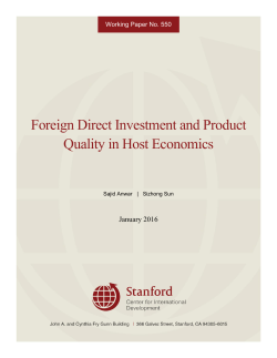 Foreign Direct Investment and Product Quality in Host Economics