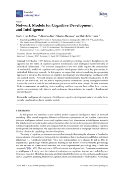 Network Models for Cognitive Development and Intelligence