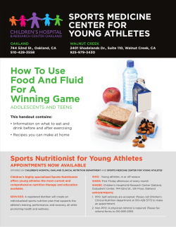 How to Use Food and Fluid for a Winning Game Clinical Nutrition