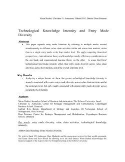 Predicting the Diversity of Foreign Market Entry Modes: