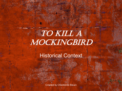 To Kill a Mockingbird - Reese Public Schools