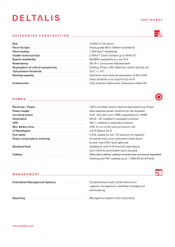 FACTSHEET DATACENTER CONSTRUCTION Size