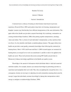 Hamline University Antonio J. Marante Section I. Introduction