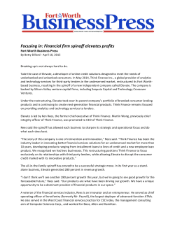 Focusing in: Financial firm spinoff elevates profits