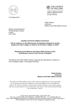 Ehrc response Oct 2014 - The Church of England