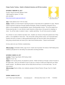 Pralaya Teacher Training &ndash; Details to Weekend Intensives and Off