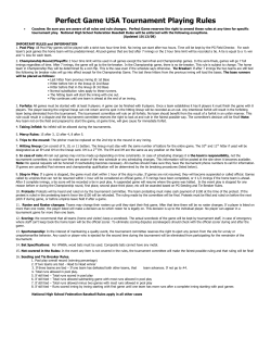 Perfect Game USA Tournament Playing Rules
