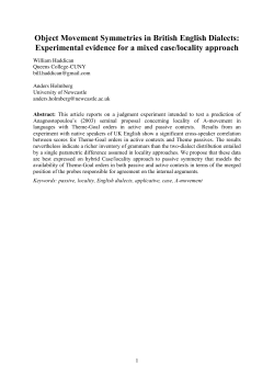 Object Movement Symmetries in British English Dialects