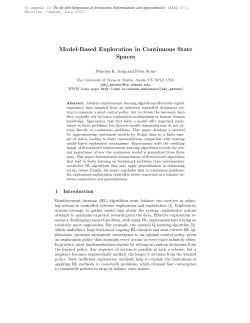 Model-Based Exploration in Continuous State Spaces