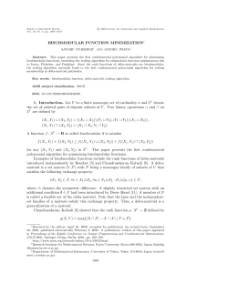 BISUBMODULAR FUNCTION MINIMIZATION 1. Introduction. Let V