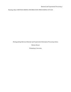 Distinguishing Between Rational and Experiential