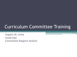 Curriculum Committee Training