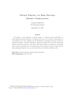 Option Pricing via Risk-Neutral Density Forecasting