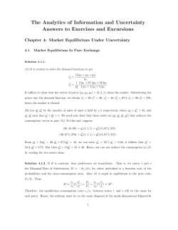 The Analytics of Information and Uncertainty Answers to Exercises