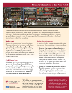 Raising the Age to Sell Tobacco: Establishing a Minimum Clerk Age