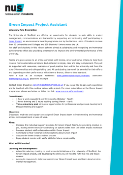 GIPA Job Description - Green Impact Sheffield