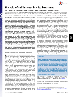 The role of self-interest in elite bargaining