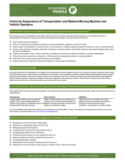 First-Line Supervisors of Transportation and Material