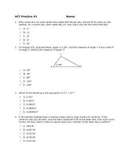 ACT Practice #1 Name: 1. Ellen works at a car wash where she